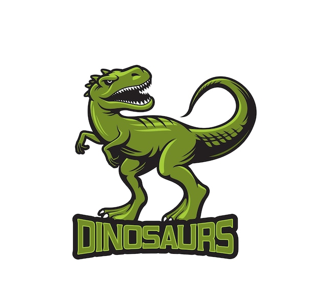 Tyrannosaur dinosaur raptor mascot of sport team