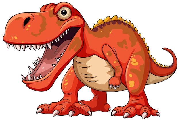 Vector a tyrannosaurus cartoon character isolated