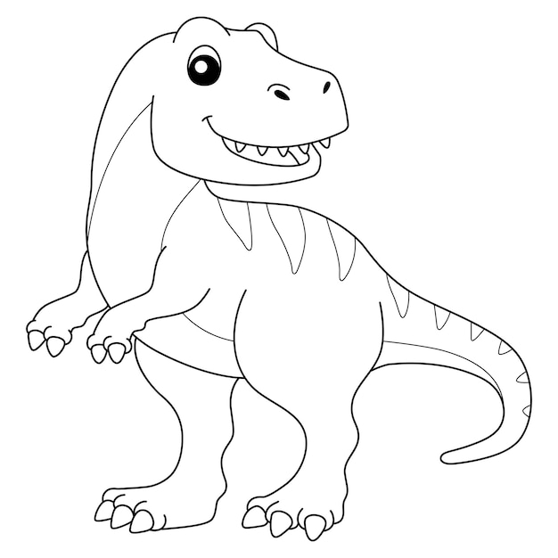 Tyrannosaurus coloring isolated page for kids