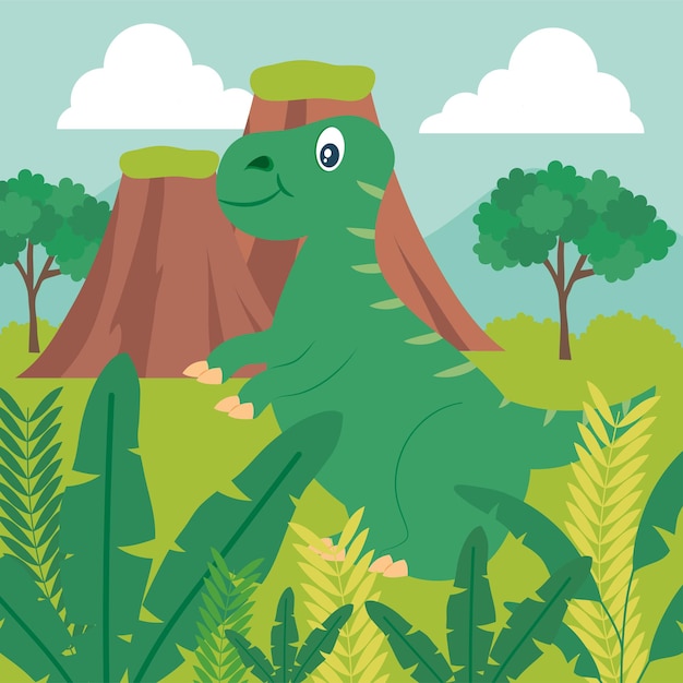 Vector tyrannosaurus and nature