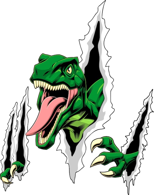 Baixe Green T-Rex Dinossauro em Postura de Ataque PNG - Creative