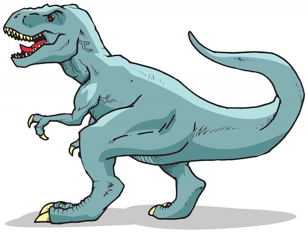 Tyrannosaurus rex dinosaur cartoon character 6034394 Vector Art at
