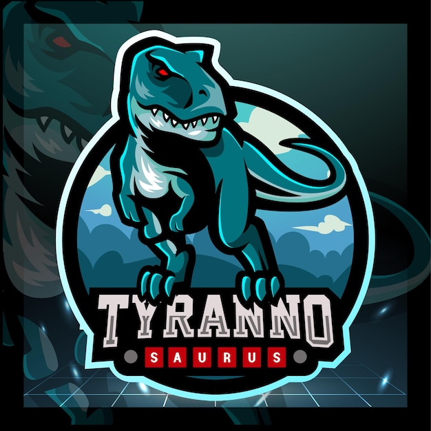 Tyrannosaurus Rex mascotte esport logo ontwerp