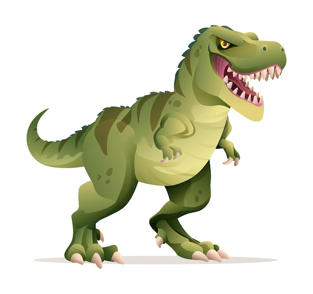 Vector tyrannosaurus rex vector illustration. t-rex dinosaur isolated on white background