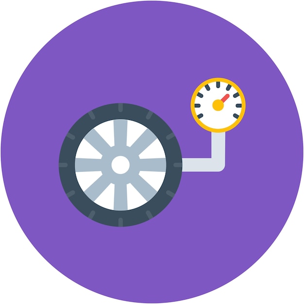 Vector tyre pressure vector illustration style