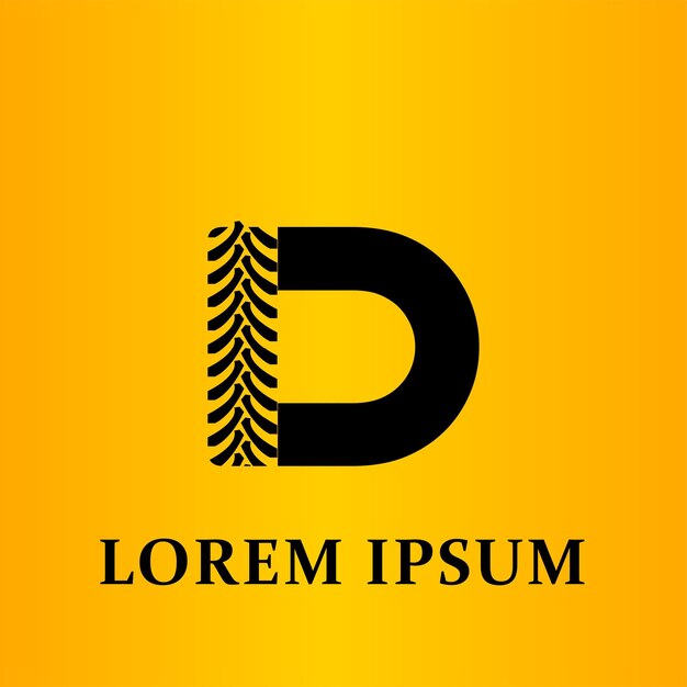 Vettore logo lettera stile pneumatico d