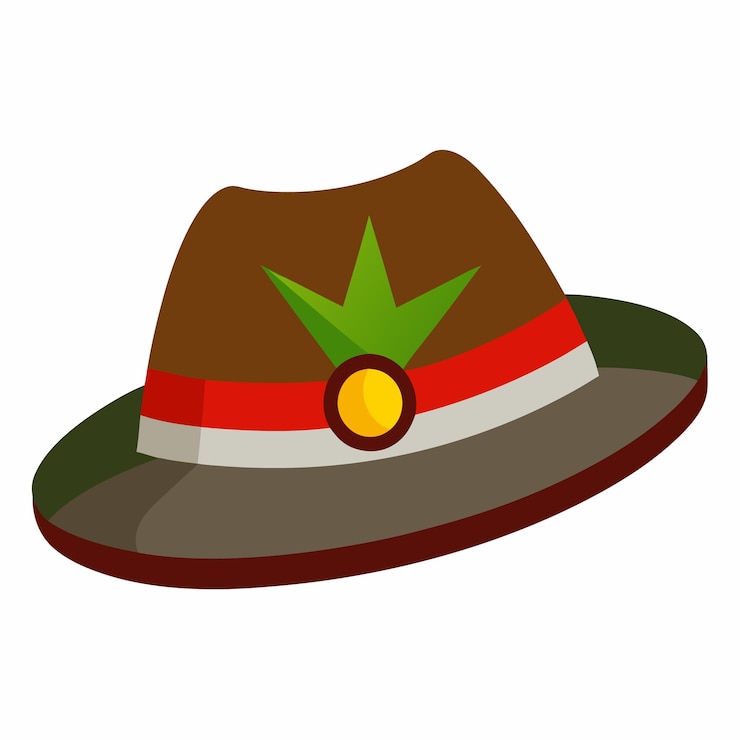 Vector tyrolean hat vector illustration isolated on a white background