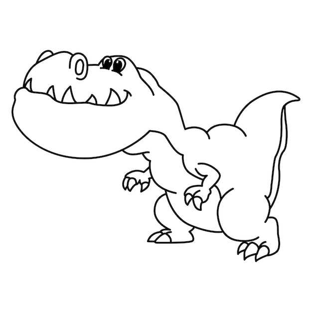 Vector tyronnosaurus rex cartoon coloring page illustration vector for kids coloring book