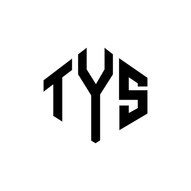 Vector tys letter logo ontwerp met veelhoek vorm tys veelhoek en kubus vorm logo ontwerp tys zeshoek vector logo sjabloon witte en zwarte kleuren tys monogram bedrijf en vastgoed logo