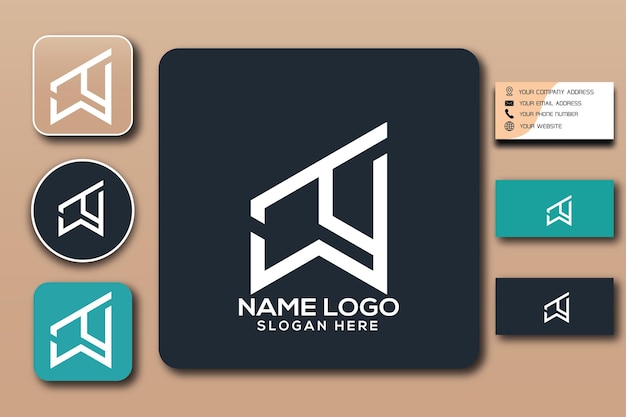 TYW monogram logo template color editable