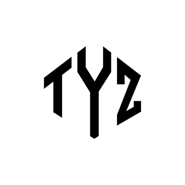 다각형 모양의 TYZ 글자 로고 디자인 TYZ 다각형 및 큐브 모양의 로고 디자인 (TYZ 육각형 터 로고 템플릿) 색과 검은색 TYZ 모노그램 비즈니스 및 부동산 로고