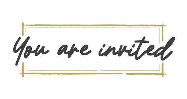 U bent uitgenodigd Calligrafische tekstontwerp Invitation banner