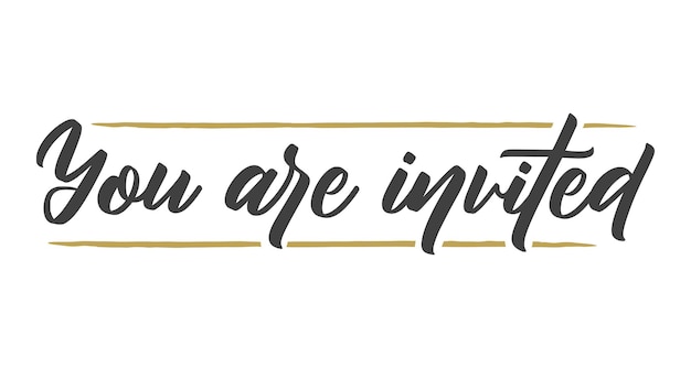 U bent uitgenodigd Calligrafische tekstontwerp Invitation banner