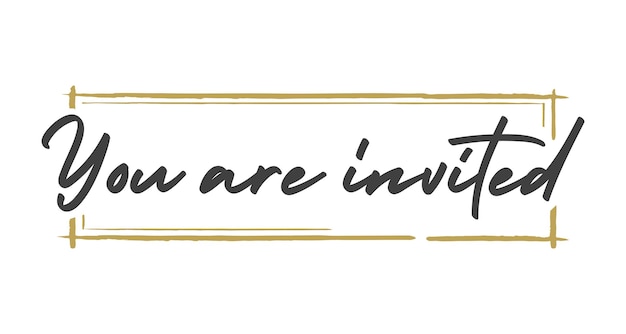 U bent uitgenodigd Calligrafische tekstontwerp Invitation banner