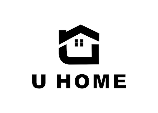 Vector u home logo design vector illustration