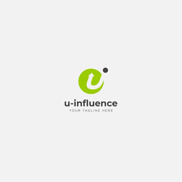 U influence logo design with letter u and i