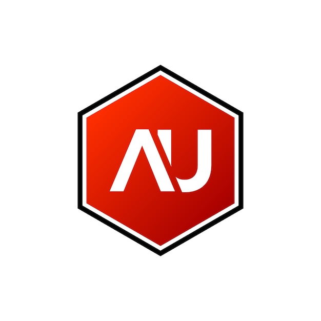 A U Initial Letter Hexagon Shape Logo Template