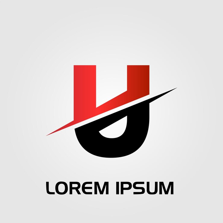 U Letter Abstract Cross Line Initial Logo