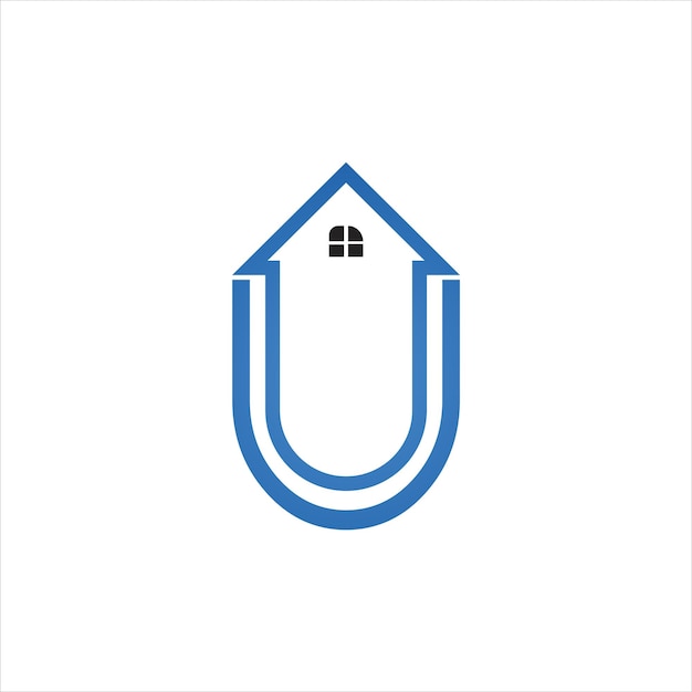 U letter design icon template real estate logo