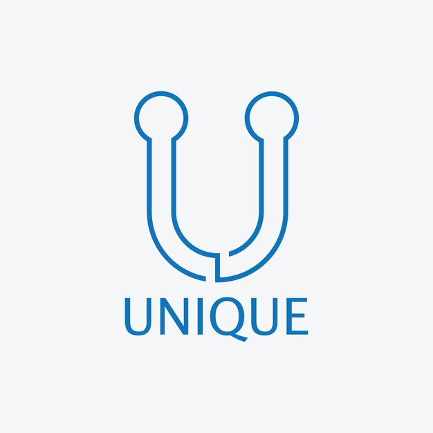 U Letter icon Template