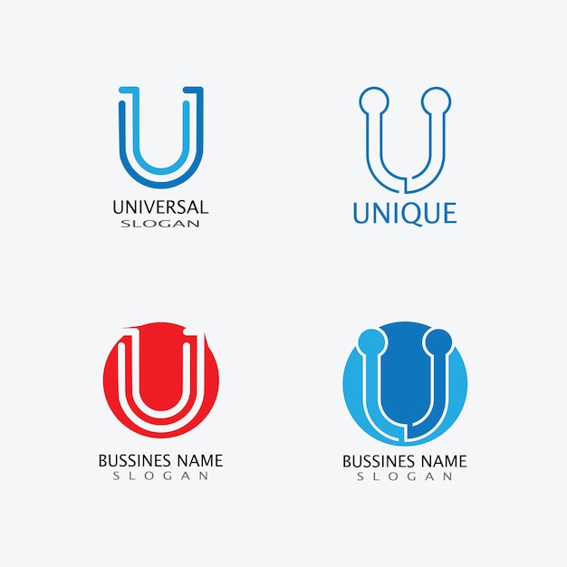 U Letter icon Template