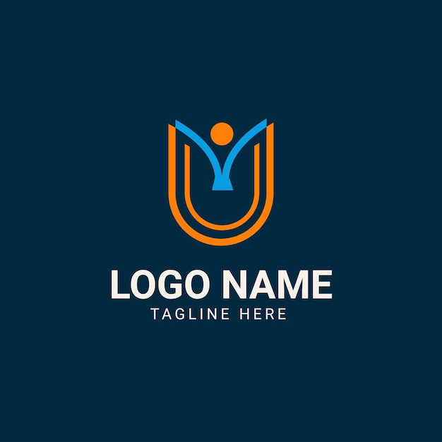 u letter logo design template