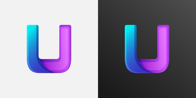 Vector u-letter logo ontwerp gradiënt logo icoon