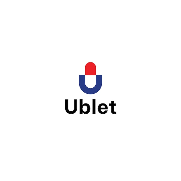 U letter plus pill capsule logo