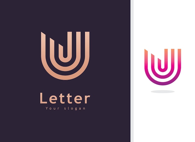 Vettore u logo design e modello creative u icona iniziali basate su lettere in vettoriale