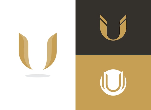 U Logo Design and template Creative U icon initials based Letters in vector