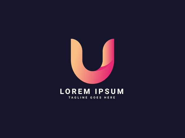 u moderne letter logo