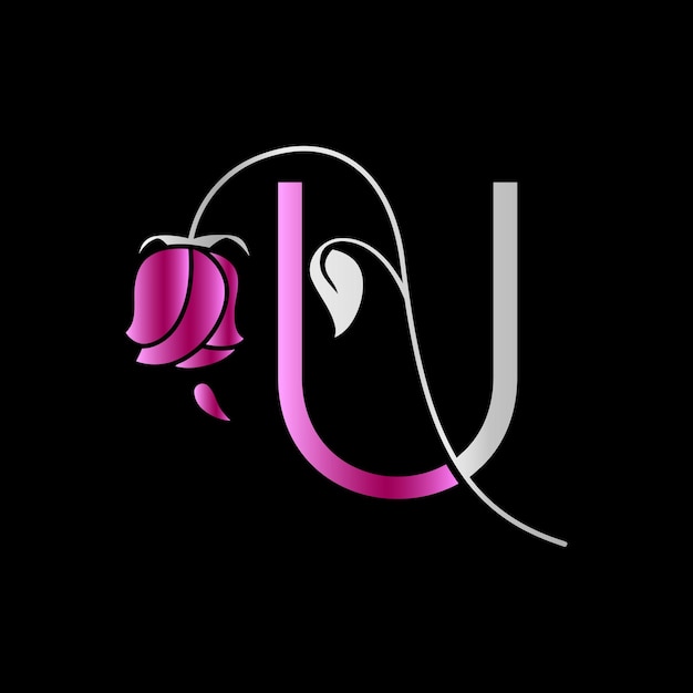 U monogram-logotype voor feest, bruiloft, wenskaart, uitnodiging vectorsjabloon