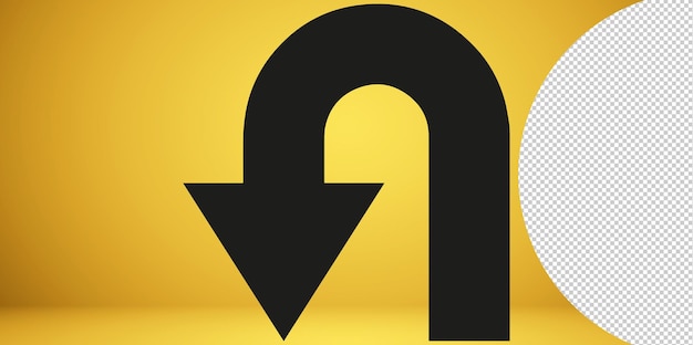 U turn arrow icon png on transparent background