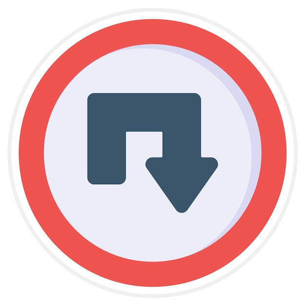 Vector u turn icon vector image can be used for road signs