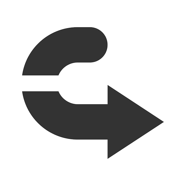 Vector u turn right icon