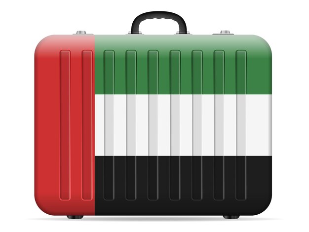 Vector uae flag travel suitcase