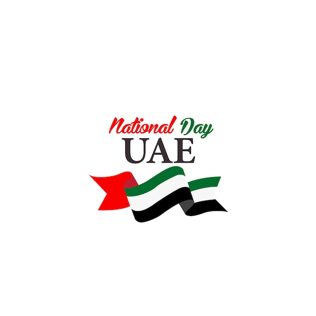 Uae independence day with uae flag logo design illustration