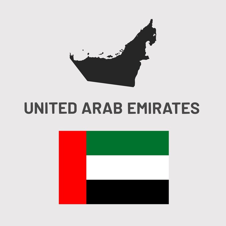 Vector uae 지도 및 발 일러스트레이션