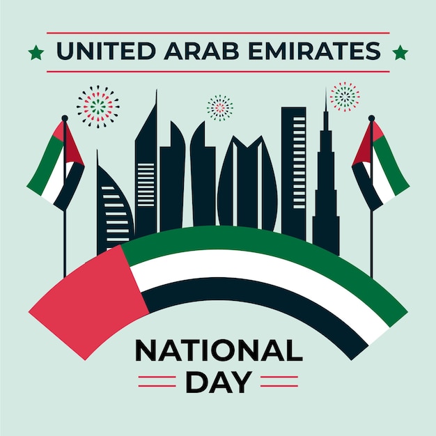 Design piatto per la celebrazione della giornata nazionale degli emirati arabi uniti