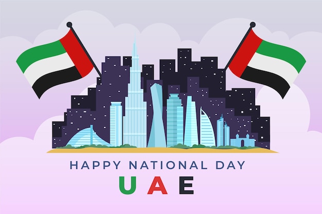 Uae national day celebration flat design