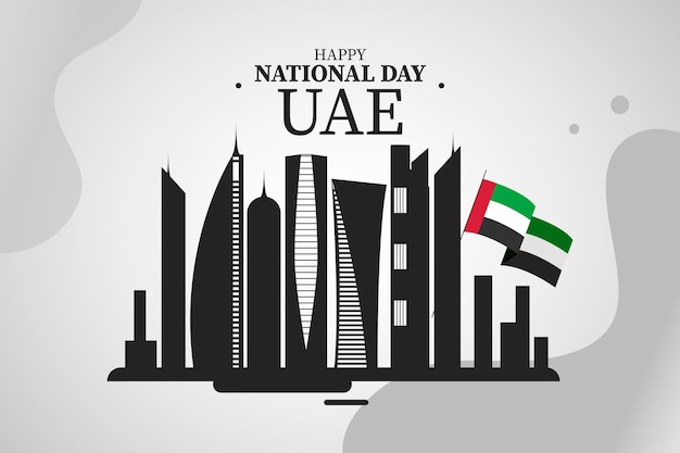 uae national day illustration with buildings