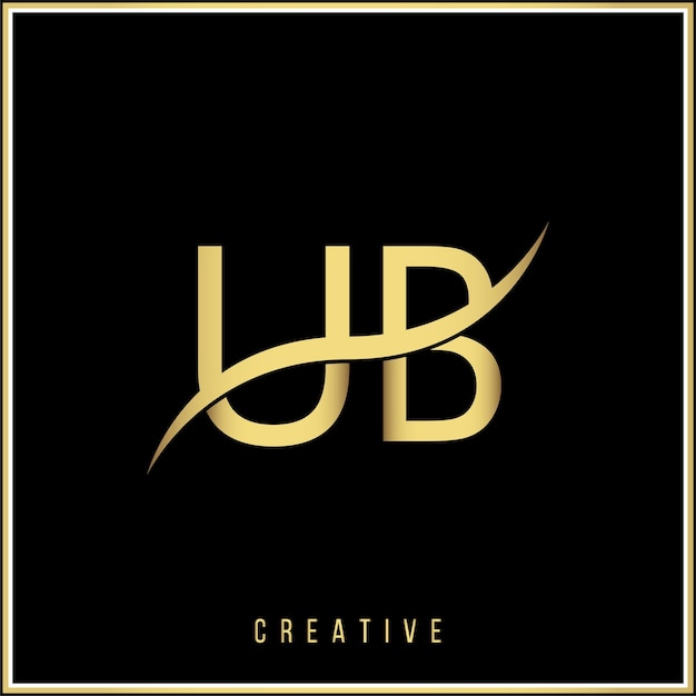 ub creative golden premium vector latter logo design creative golden logo design modern design