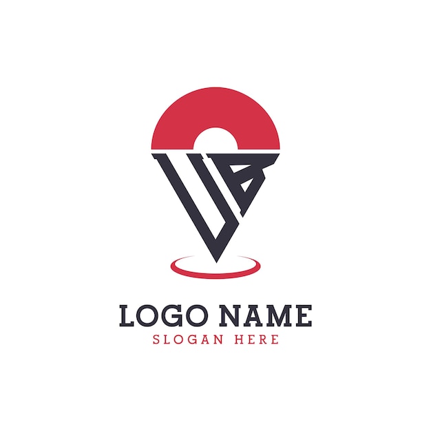 UB Location Icon Design Moderne UB Pinpoint Logo voor Navigatie Kaart Apps en Locatie Gebaseerde Bedrijven