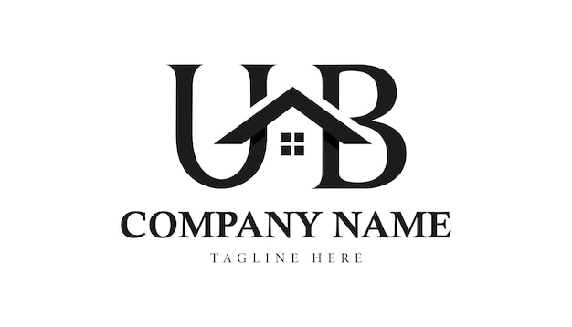 UB onroerend goed huis of huis brief logo ontwerpsjabloon