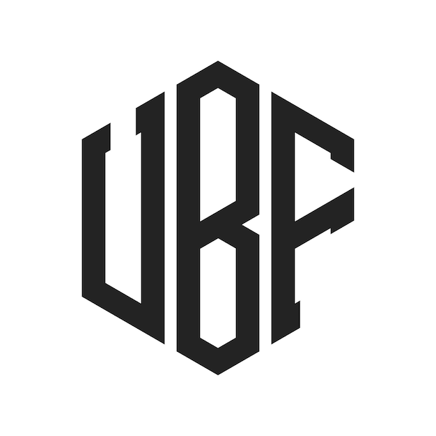 ubf logo design initial letter ubf monogram logo using hexagon shape