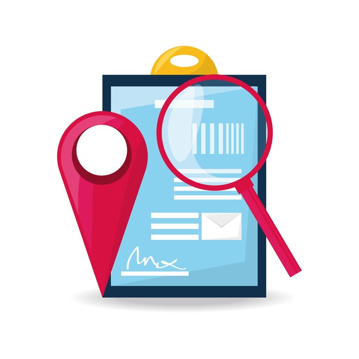 Вектор символ ubication и search с прогнозом доставки