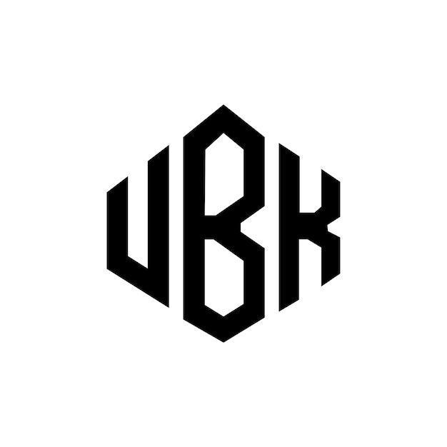 Вектор Дизайн логотипа букв ubk с формой многоугольника ubk многоугольный и кубический дизайн логотипа ubk шестиугольный векторный шаблон логотипа белые и черные цвета ubk монограмма бизнес и логотип недвижимости