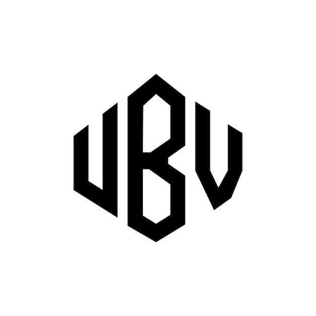 Design del logo di lettera ubv con forma di poligono ubv poligono e forma di cubo design del logo ubv esagono modello di logo vettoriale colori bianco e nero ubv monogramma business e logo immobiliare