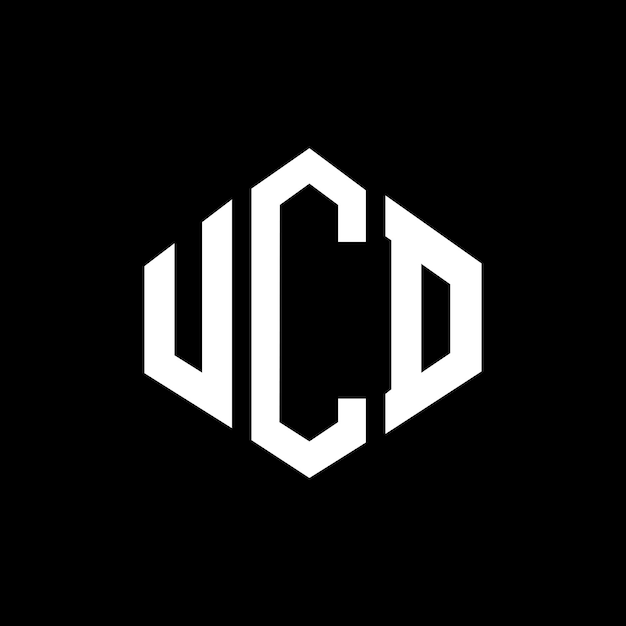 Vector ucd letter logo ontwerp met veelhoek vorm ucd veelhoek en kubus vorm logo ontwerp ucd zeshoek vector logo sjabloon witte en zwarte kleuren ucd monogram bedrijf en vastgoed logo