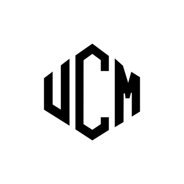 UCM letter logo ontwerp met veelhoek vorm UCM veelhoek en kubus vorm logo ontwerp UCM zeshoek vector logo sjabloon witte en zwarte kleuren UCM monogram bedrijf en vastgoed logo